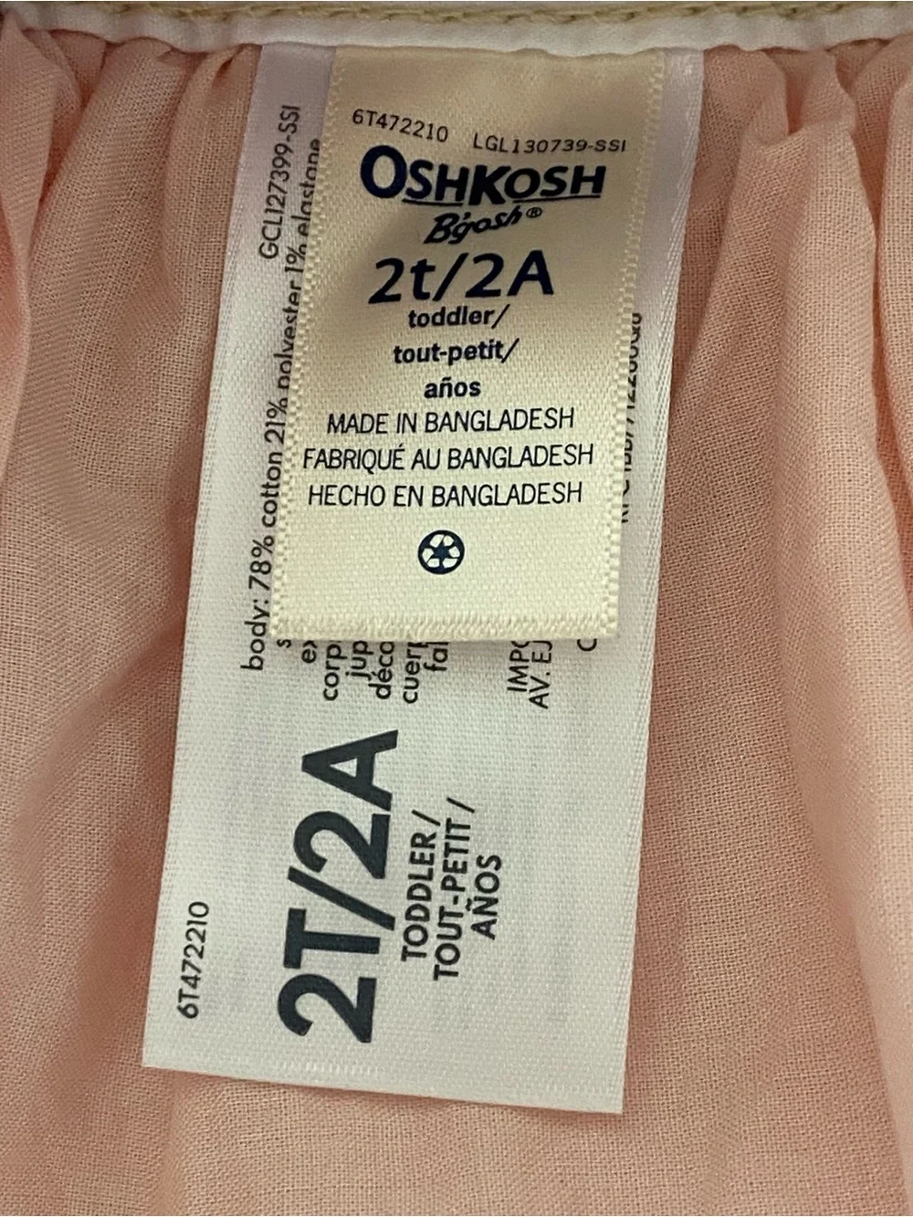 OshKosh B'gosh Denim Unicorn Overall Dress in Blue and Pink